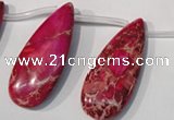 CDE799 Top-drilled 16*32mm flat teardrop dyed sea sediment jasper beads