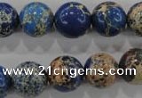 CDE816 15.5 inches 14mm round dyed sea sediment jasper beads wholesale