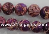 CDE835 15.5 inches 14mm round dyed sea sediment jasper beads wholesale