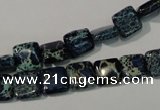 CDE901 15.5 inches 8*8mm square dyed sea sediment jasper beads