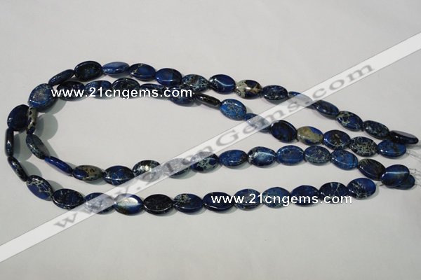 CDE913 15.5 inches 10*14mm oval dyed sea sediment jasper beads