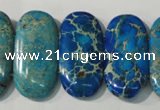 CDE917 15.5 inches 15*30mm oval double drilled dyed sea sediment jasper beads