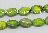 CDE92 15.5 inches 10*14mm oval dyed sea sediment jasper beads