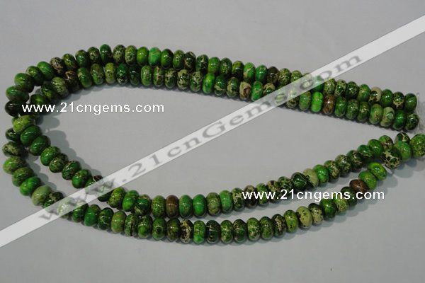 CDE927 15.5 inches 6*10mm rondelle dyed sea sediment jasper beads