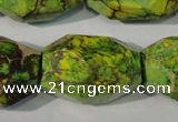 CDE933 15.5 inches 19*30mm faceted nuggets dyed sea sediment jasper beads