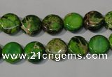 CDE936 15.5 inches 10mm flat round dyed sea sediment jasper beads