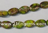 CDE939 15.5 inches 8*12mm oval dyed sea sediment jasper beads