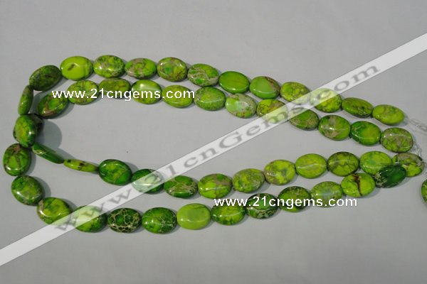 CDE940 15.5 inches 12*16mm oval dyed sea sediment jasper beads