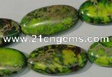 CDE941 15.5 inches 15*30mm oval dyed sea sediment jasper beads