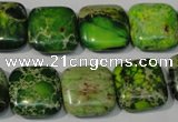 CDE945 15.5 inches 16*16mm square dyed sea sediment jasper beads