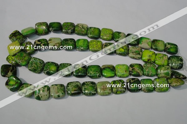 CDE945 15.5 inches 16*16mm square dyed sea sediment jasper beads