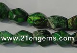 CDE963 15.5 inches 10*14mm faceted nuggets dyed sea sediment jasper beads