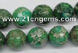 CDE98 15.5 inches 14mm faceted round dyed sea sediment jasper beads