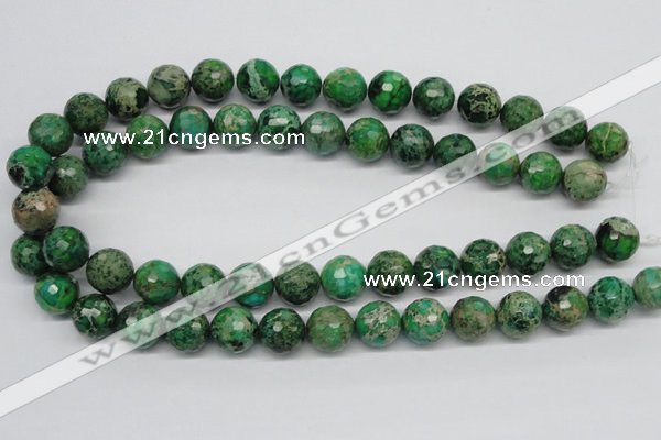 CDE98 15.5 inches 14mm faceted round dyed sea sediment jasper beads