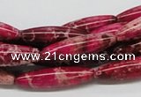 CDI10 16 inches 8*30mm rice dyed imperial jasper beads wholesale
