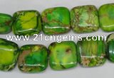 CDI121 15.5 inches 14*14mm square dyed imperial jasper beads