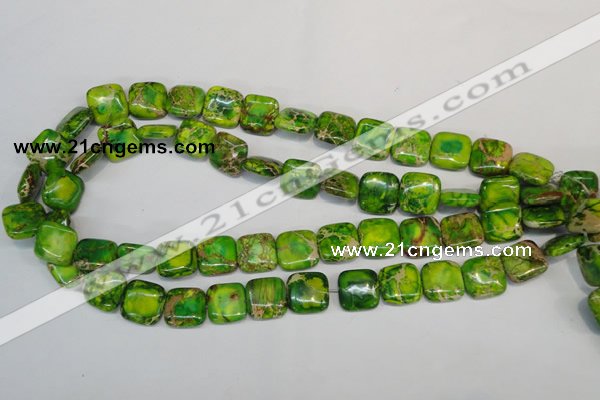 CDI121 15.5 inches 14*14mm square dyed imperial jasper beads