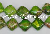 CDI122 15.5 inches 12*12mm diamond dyed imperial jasper beads