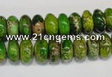 CDI135 15.5 inches 6*12mm rondelle dyed imperial jasper beads