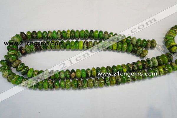 CDI135 15.5 inches 6*12mm rondelle dyed imperial jasper beads