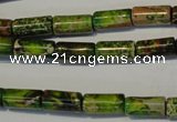 CDI140 15.5 inches 6*12mm tube dyed imperial jasper beads