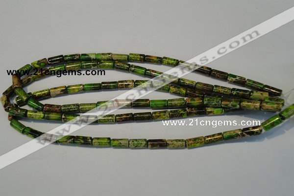 CDI140 15.5 inches 6*12mm tube dyed imperial jasper beads