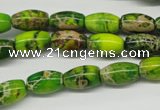 CDI145 15.5 inches 8*12mm rice dyed imperial jasper beads
