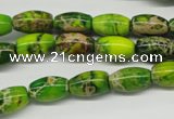 CDI145 15.5 inches 8*12mm rice dyed imperial jasper beads