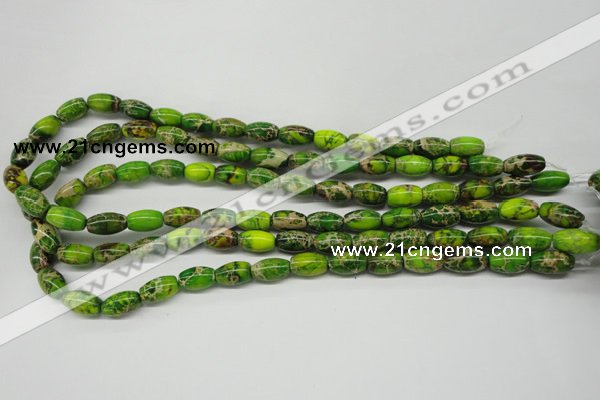 CDI145 15.5 inches 8*12mm rice dyed imperial jasper beads