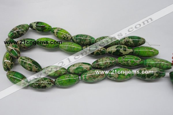 CDI148 15.5 inches 15*30mm rice dyed imperial jasper beads