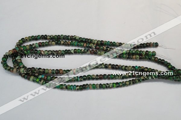 CDI159 15.5 inches 4*6mm rondelle dyed imperial jasper beads