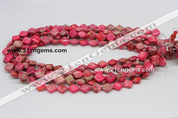 CDI16 16 inches 10*10mm diamond dyed imperial jasper beads wholesale