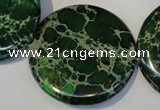 CDI177 15.5 inches 35mm flat round dyed imperial jasper beads