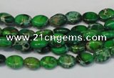 CDI178 15.5 inches 6*8mm oval dyed imperial jasper beads