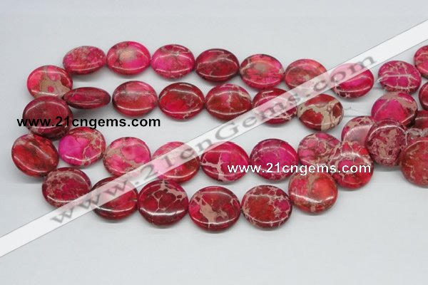 CDI18 16 inches 25mm flat round dyed imperial jasper beads wholesale