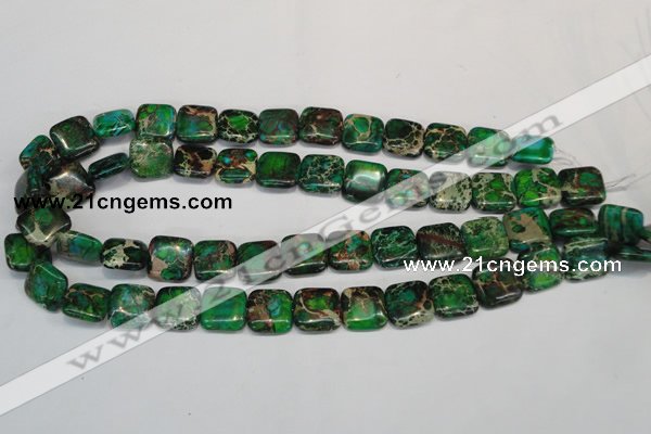 CDI193 15.5 inches 14*14mm square dyed imperial jasper beads