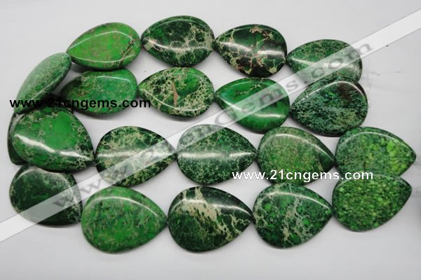 CDI195 15.5 inches 30*40mm flat teardrop dyed imperial jasper beads