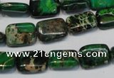 CDI199 15.5 inches 10*14mm rectangle dyed imperial jasper beads