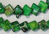 CDI204 15.5 inches 10*10mm diamond dyed imperial jasper beads