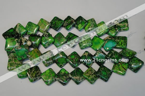 CDI207 15.5 inches 20*20mm diamond dyed imperial jasper beads