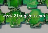 CDI211 15.5 inches 22*22mm cross dyed imperial jasper beads