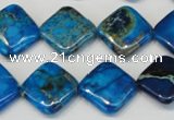 CDI248 15.5 inches 16*16mm diamond dyed imperial jasper beads