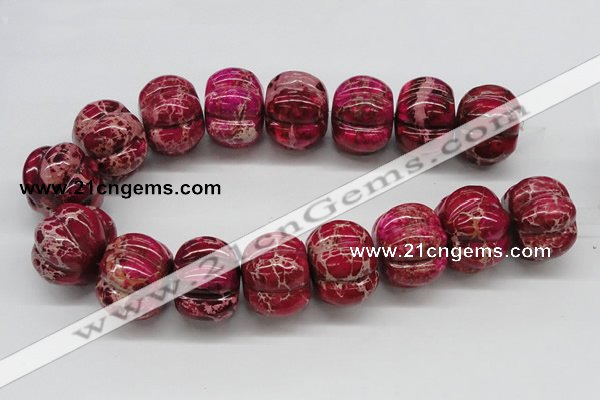 CDI25 16 inches 26*35mm pumpkin dyed imperial jasper beads