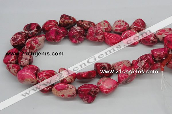 CDI27 16 inches 20*25mm nuggets dyed imperial jasper beads wholesale