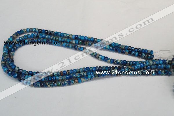 CDI274 15.5 inches 4*6mm rondelle dyed imperial jasper beads