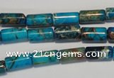 CDI279 15.5 inches 6*12mm tube dyed imperial jasper beads
