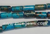 CDI279 15.5 inches 6*12mm tube dyed imperial jasper beads