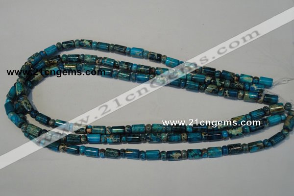 CDI288 15.5 inches 3*6mm rondelle & 6*9mm tube dyed imperial jasper beads