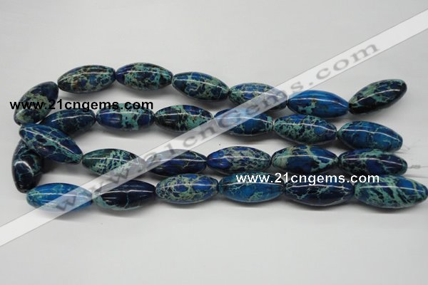 CDI293 15.5 inches 15*30mm rice dyed imperial jasper beads