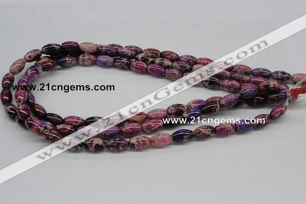 CDI30 16 inches 8*12mm rice dyed imperial jasper beads wholesale